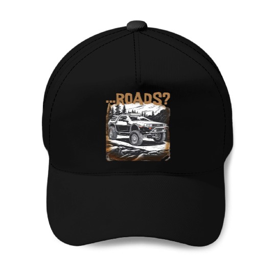 Off-road Delorean Baseball Caps