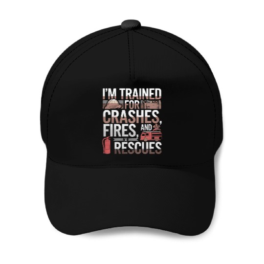 Airport Firefighter Fire Rescue Fireman Firewoman Baseball Caps