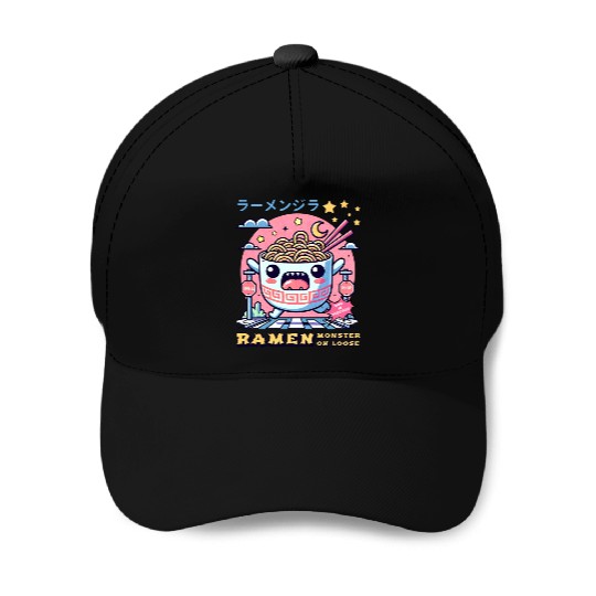 Ramenzilla Cute Kawaii Ramen Monster Baseball Caps