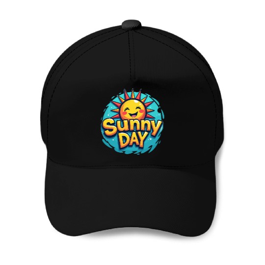 Sunny Day Sun Summer Vacation Baseball Caps