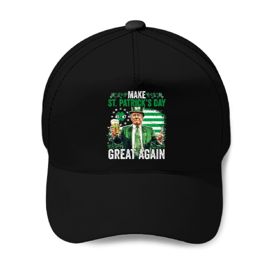 Make St Patricks Day Great Again Funny Trump Baseball Caps