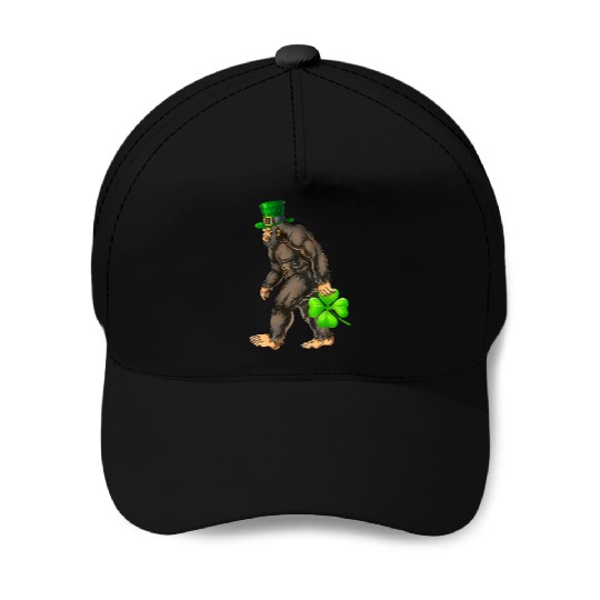 Vintage St Patricks Day Bigfoot Sasquatch Irish Baseball Caps