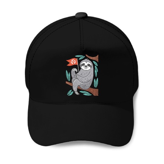 Environmentalist Sloth Embracing Earth Stewardship Baseball Caps