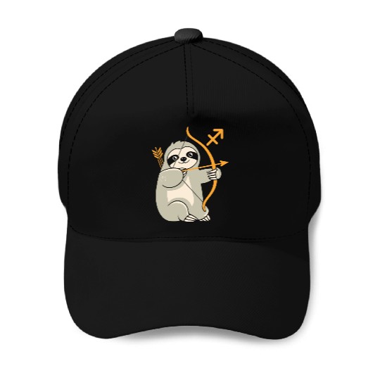 Sagittarius Zodiac Sloth Archer Adventure Baseball Caps