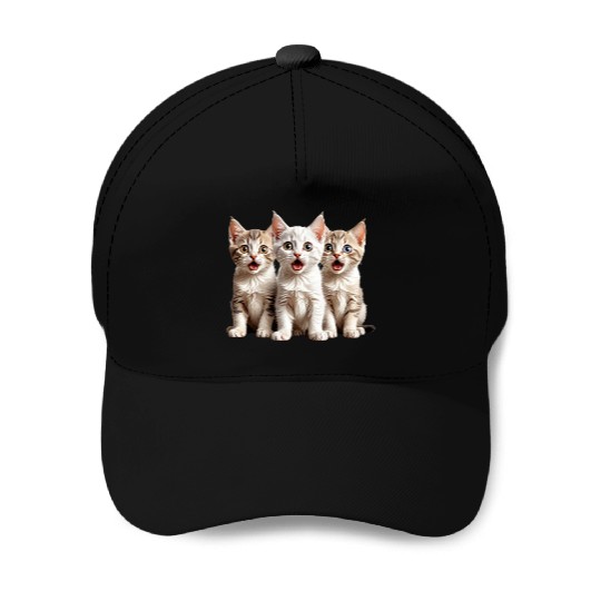 Surprised Kittens Baseball Caps