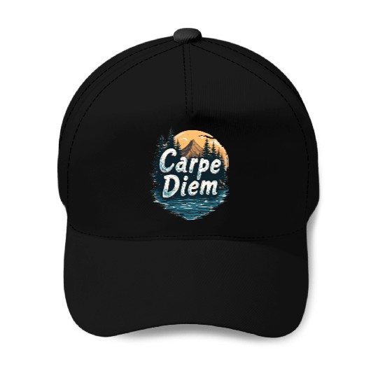 Carpe Diem Adventure Awaits Baseball Caps