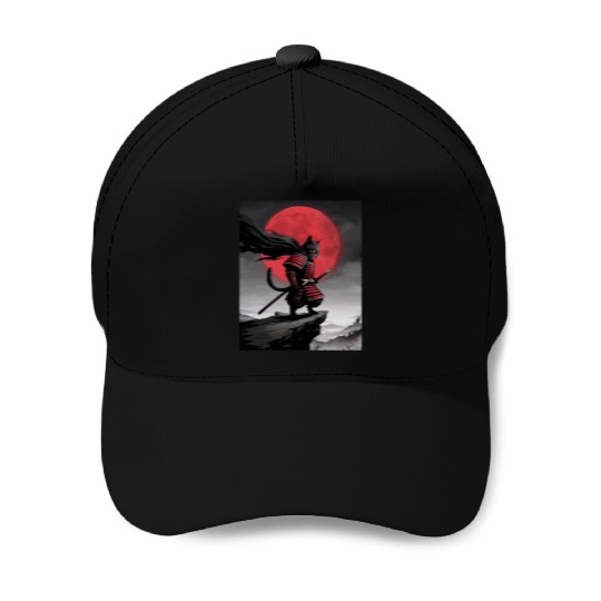 Japanese Cat Samurai Cat Baseball Caps