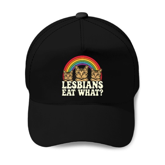 Lesbians Eat What Vintage LGBT Funny Pride Month Baseball Caps