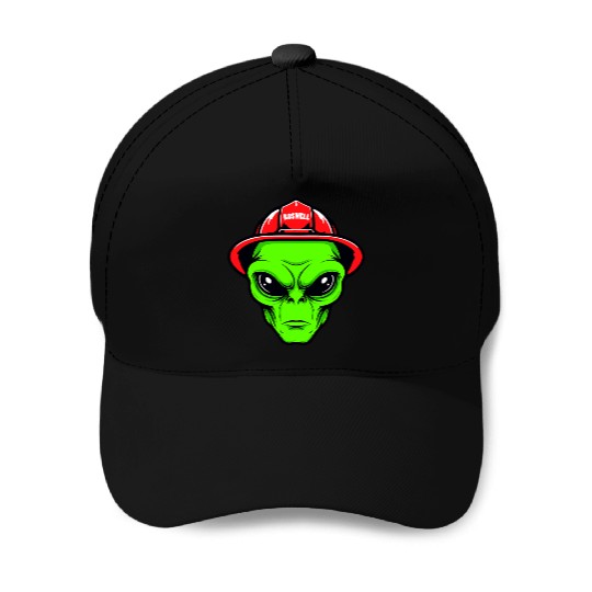Grey Alien Fireman Baseball Caps