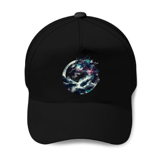 Zen Black Chinese Dragon Baseball Caps