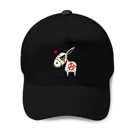 Punk Anarchy Donkey Baseball Caps