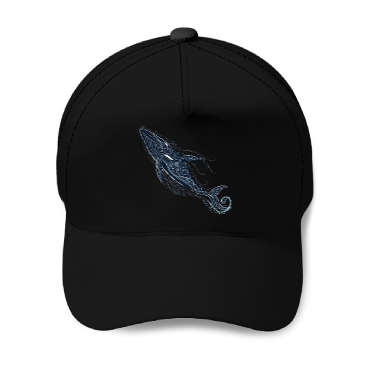 Blue Whale Baseball Caps