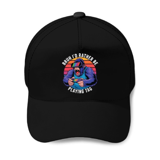 Retro Gamer Ape Baseball Caps