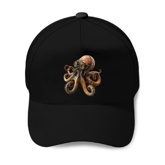 Steampunk Octopus, Steampunk Sci-Fi Baseball Caps