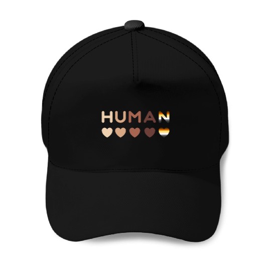 Human Bear Pride Gay Men LGBT Bear Flag Colors Baseball Caps