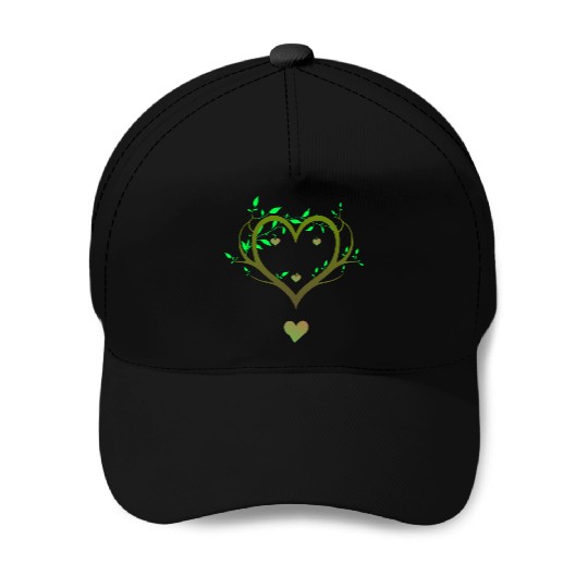 Nature Heart Tree | Green Love Botanical Art Baseball Caps