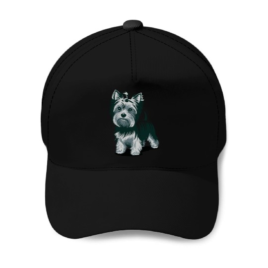 Adorable Yorkshire Terrier Art for Dog Lovers Baseball Caps