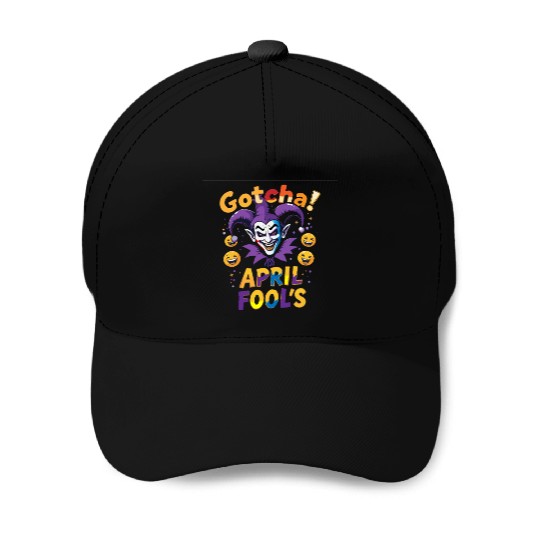 "Gotcha! April Fool’s – Funny Jester & Prank Baseball Caps