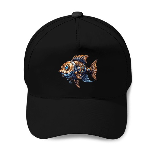 Steampunk Fish Unique Fantasy Ocean Baseball Caps