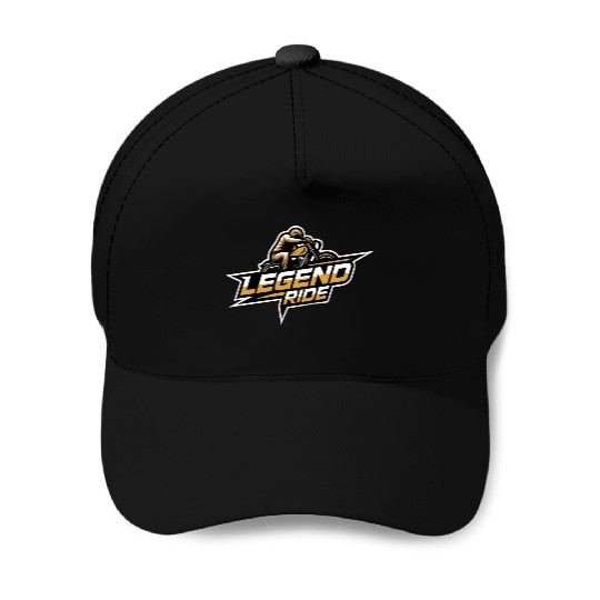 "LEGEND RIDE" | Black & Gold | Biker Baseball Caps