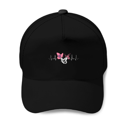 Lesbian Heartbeat Butterflies Pink Cute Pride Baseball Caps