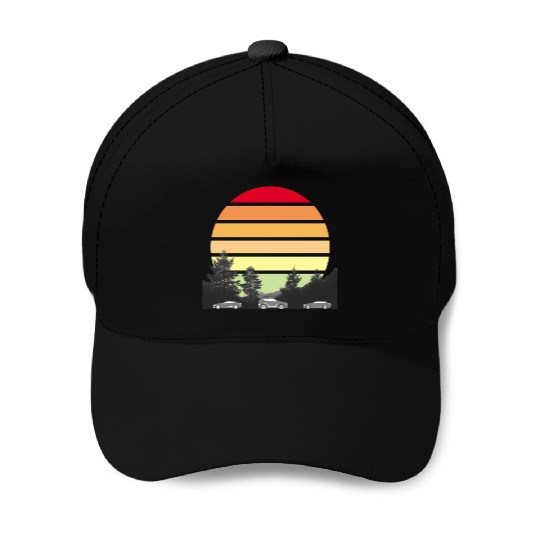 Green Horizons – Sun, Trees, and Vehicles Logo Baseball Caps