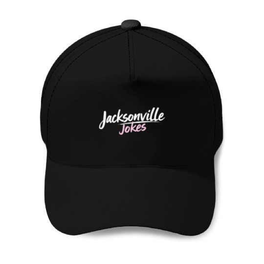 Jacksonville Jokes Brushstroke Text Design in Pink Baseball Caps