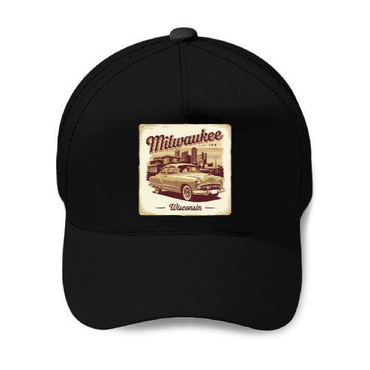 Milwaukee Souvenir and Travel Gift Idea Baseball Caps
