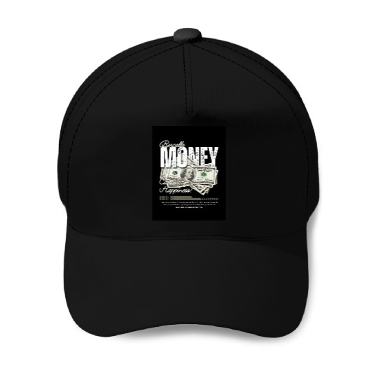 White and Grey Vintage Money Streetwear Baseball Caps