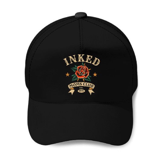 Inked Moms Club – Tattoo Rose Emblem Baseball Caps