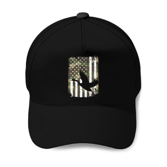 Goose Hunting Camo US Flag For Hunter Camouflage Baseball Caps