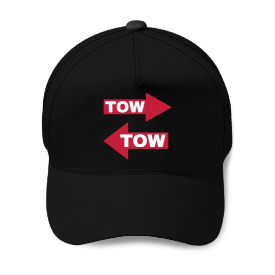 tow arrow red moving automotive because racecar Baseball Caps