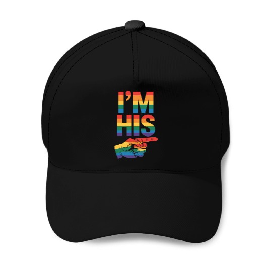 I'm His Gay Couple Matching LGBTQ Pride Baseball Caps