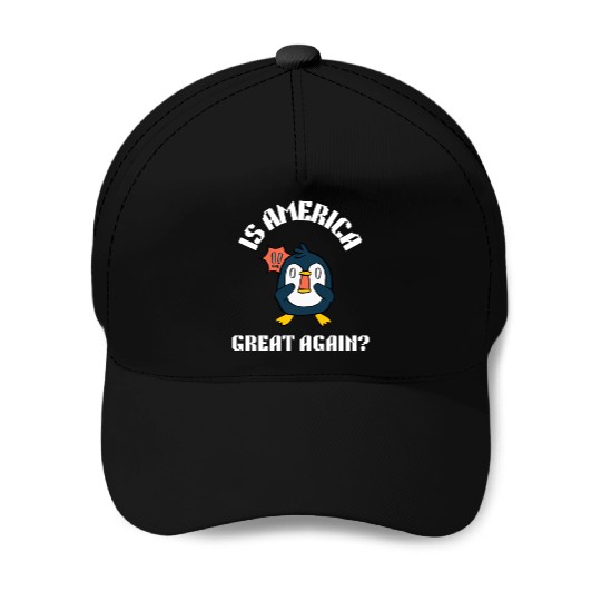 Funny no tariffs penguin Baseball Caps