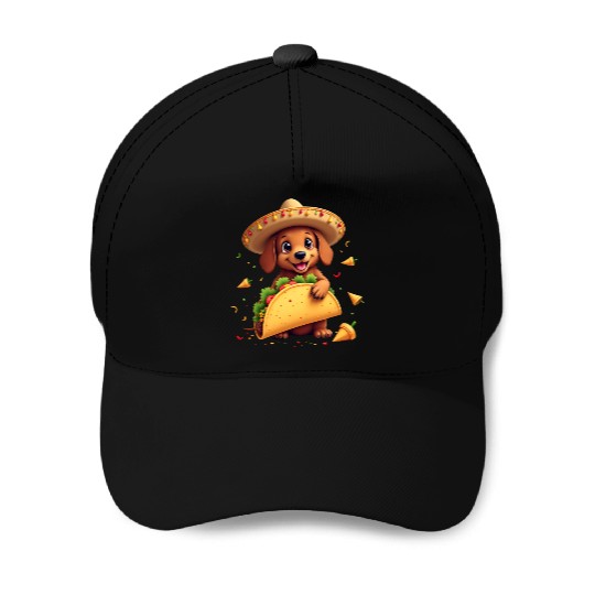 Taco Puppy Fiesta Sombrero Fun Cinco de mayo Baseball Caps