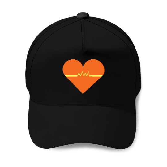 Heartbeat with Heart health care and Cardiac Baseball Caps