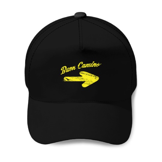Way of St. James buen camino yellow arrow Baseball Caps