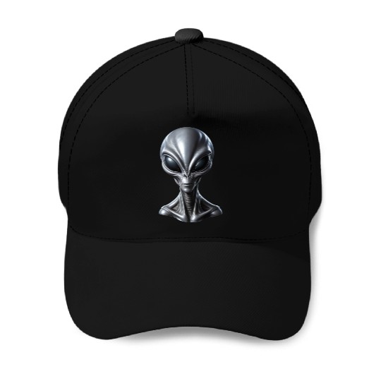 Realistic Grey Alien Extraterrestrial Baseball Caps