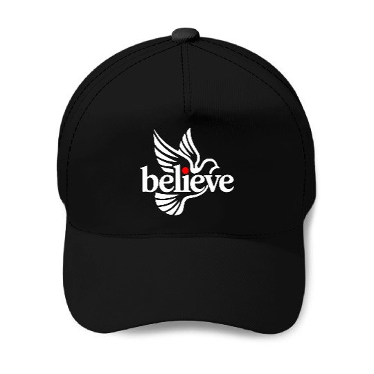 Believe white Baseball Caps
