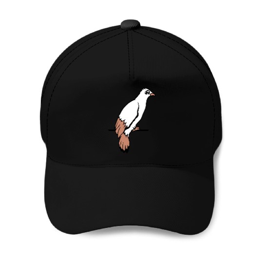 Bird raven dove sitting cable hawk eagle birdie Baseball Caps