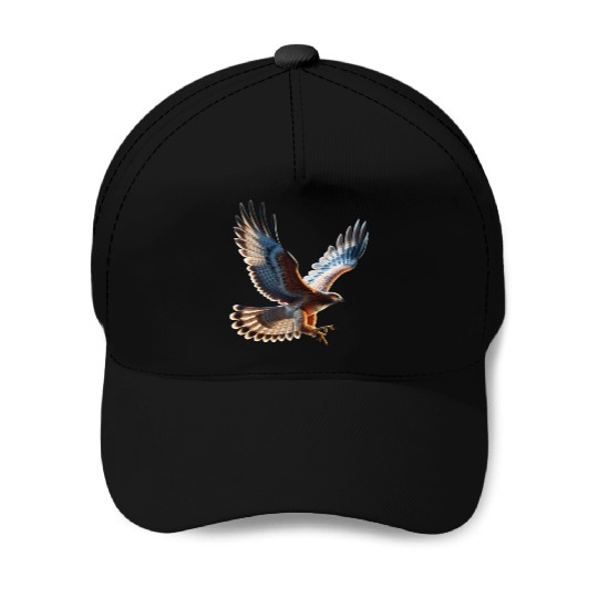 Majestic Hawk Flight Baseball Caps