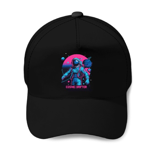 Cosmic Drifter Synthwave Baseball Caps