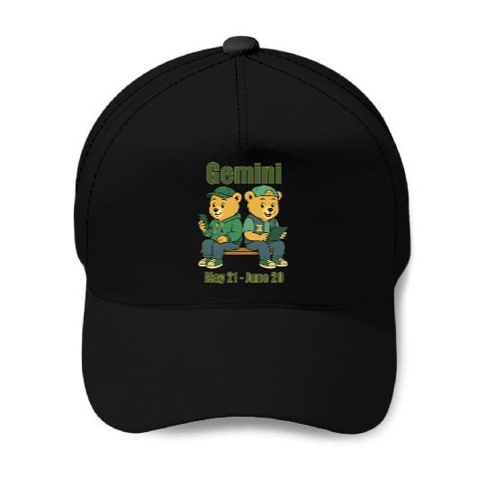Gemini Bear Baseball Caps