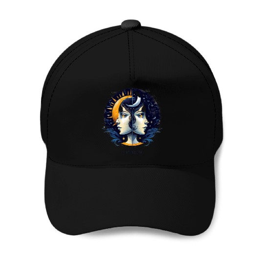Zodiac Card Gemini Baseball Caps