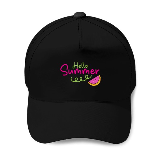Hello Summer Cute Watermelon Baseball Caps