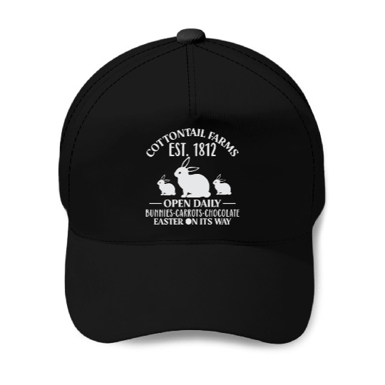 Cottontail Farm Est 1812 Open Daily Bunnies Easter Baseball Caps