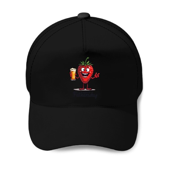 Funny Strawberry for Father's Day with Beer Baseball Caps