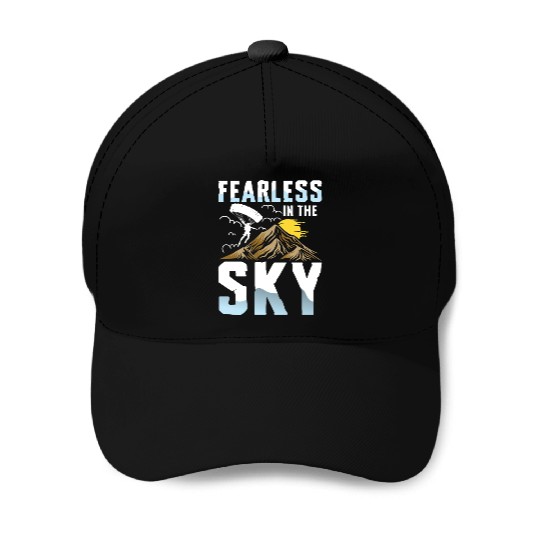 Fearless in the Sky Paragliding Enthusiast Design Baseball Caps