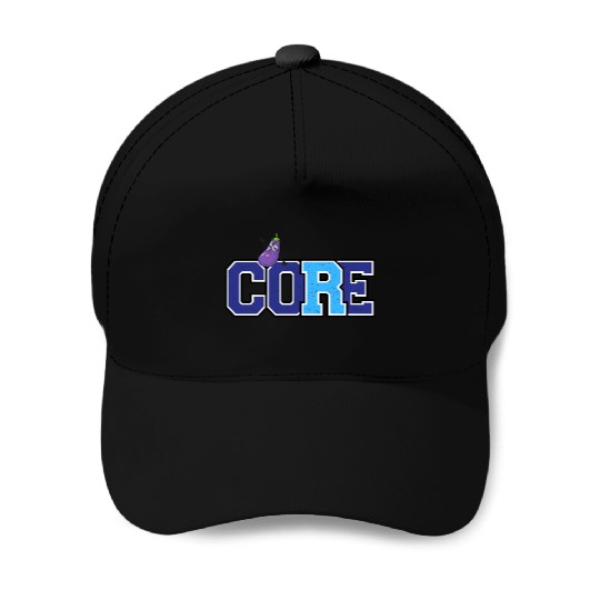 Core and eggplant Baseball Caps