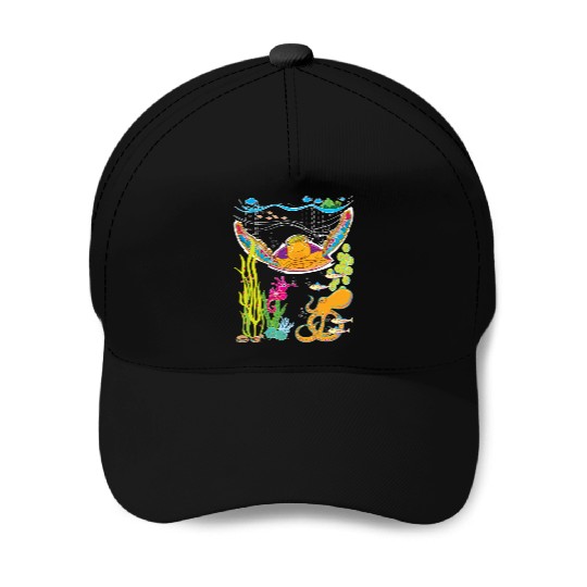 Cute Hawksbill Sea Turtle Baseball Caps